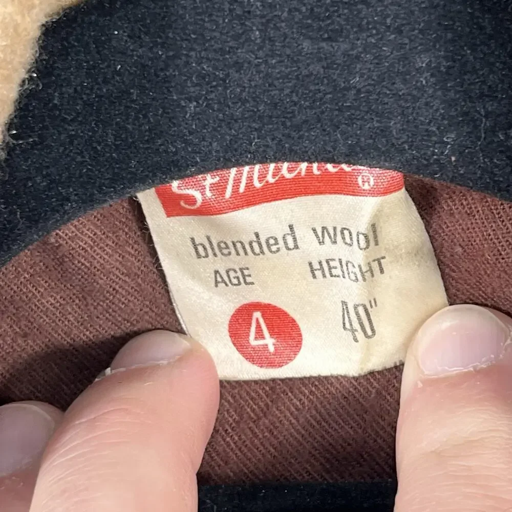Vintage St. Michael Wool Blend‎ 1940’s Child’s Coat, Age 4 Or 40 Inch Height USA